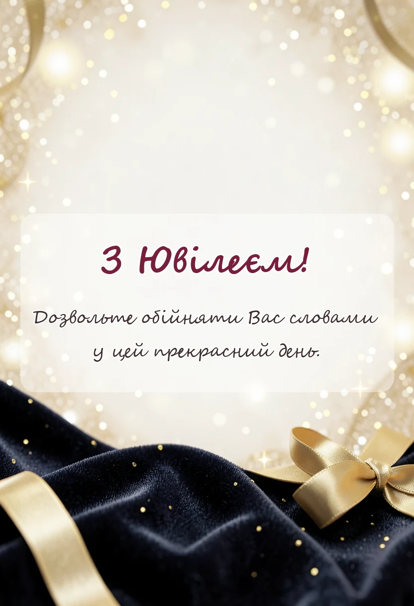 листівка з побажанням - гарні вітання з ювілеєм