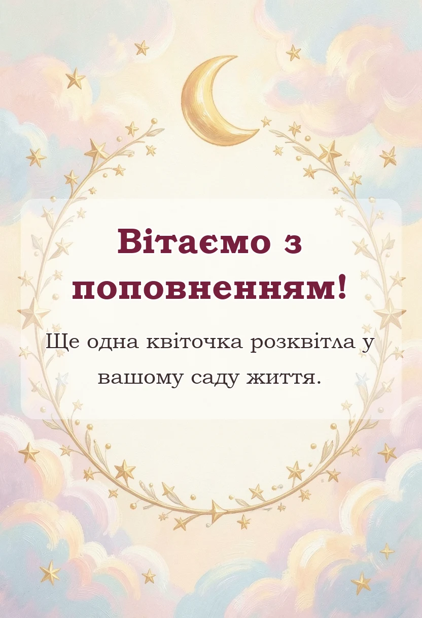 вітальна листівка - привітання з народженням дівчинки найкращі побажання