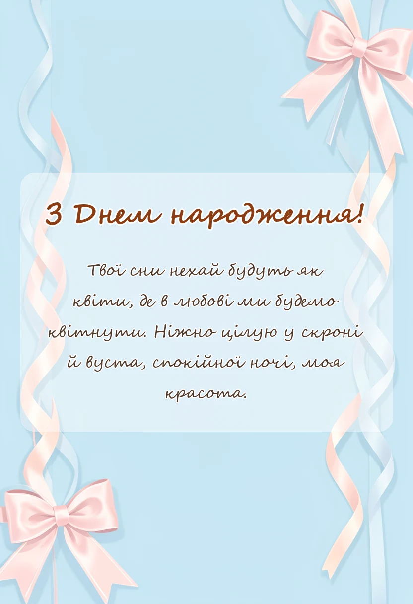 унікальна листівка - ніжні побажання на добраніч солодких снів