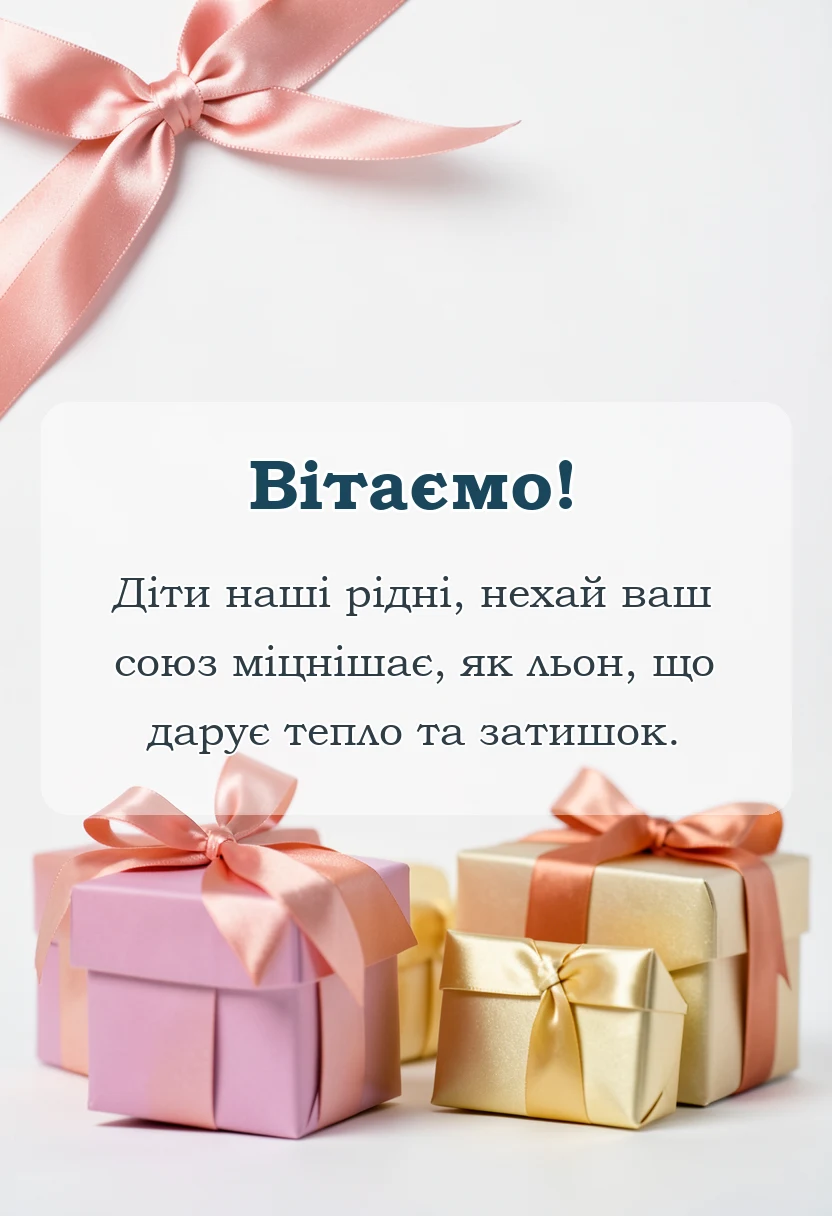 листівка з побажанням - привітання з роком весілля від батьків