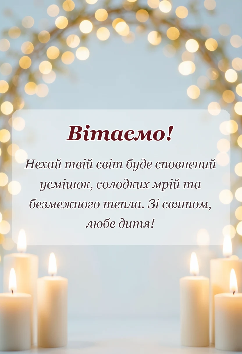 красива листівка: привітання з всесвітнім днем дитини