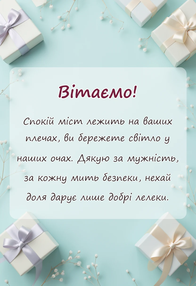 унікальна листівка - привітання з професійним святом поліції своїми словами