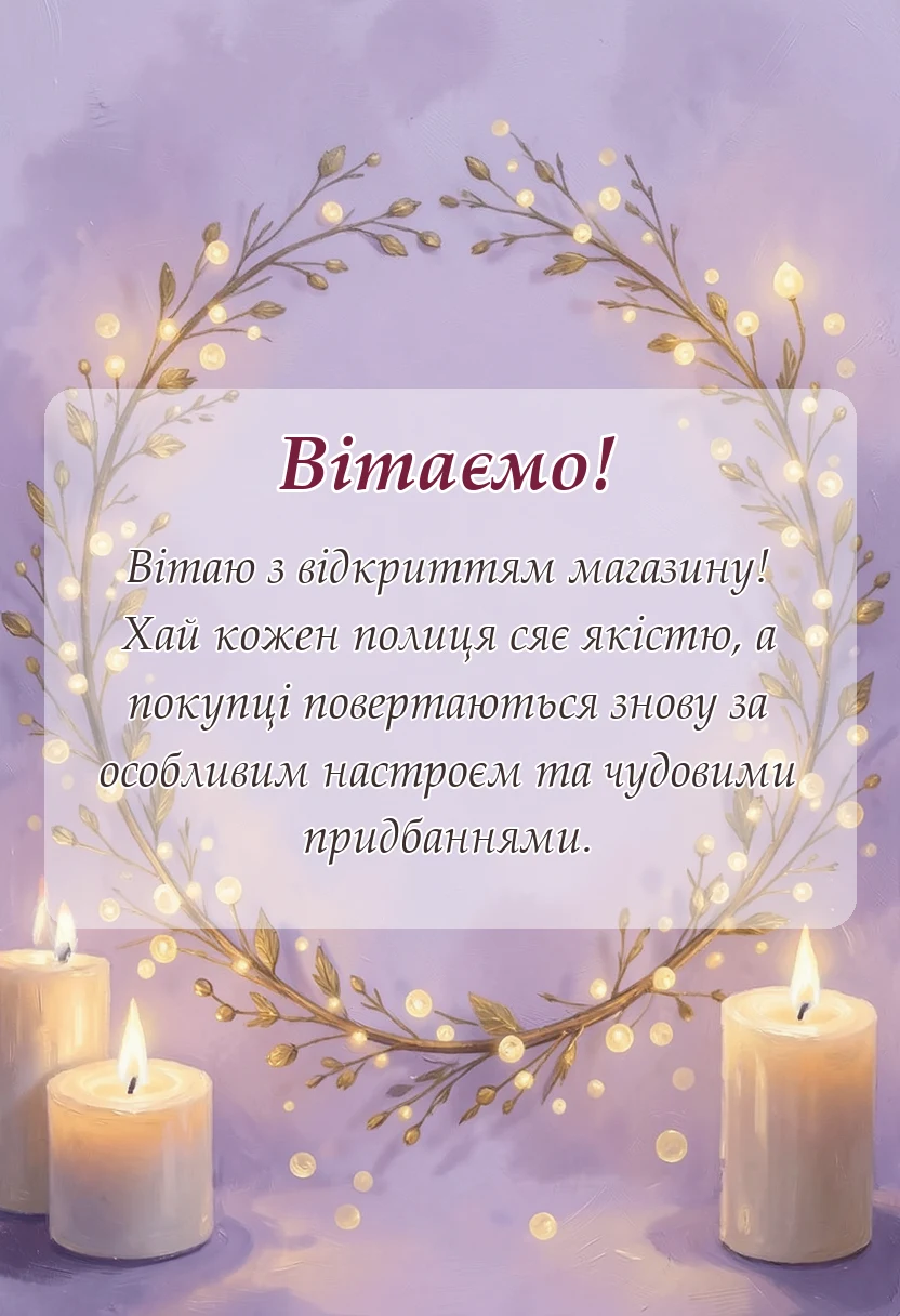 листівка з побажанням - картинки з відкриттям магазину салону кавярні чи іншого закладу своїми словами