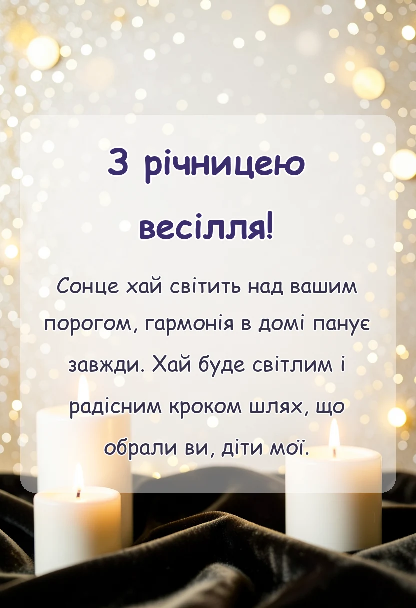 вітальна листівка - привітання з річницею весілля від батьків