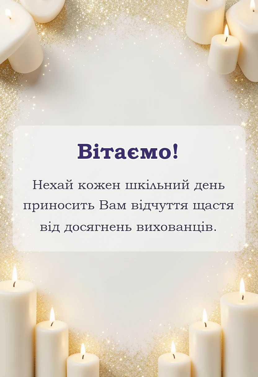 вітальна листівка - привітання з 1 вересня вчителю своїми словами