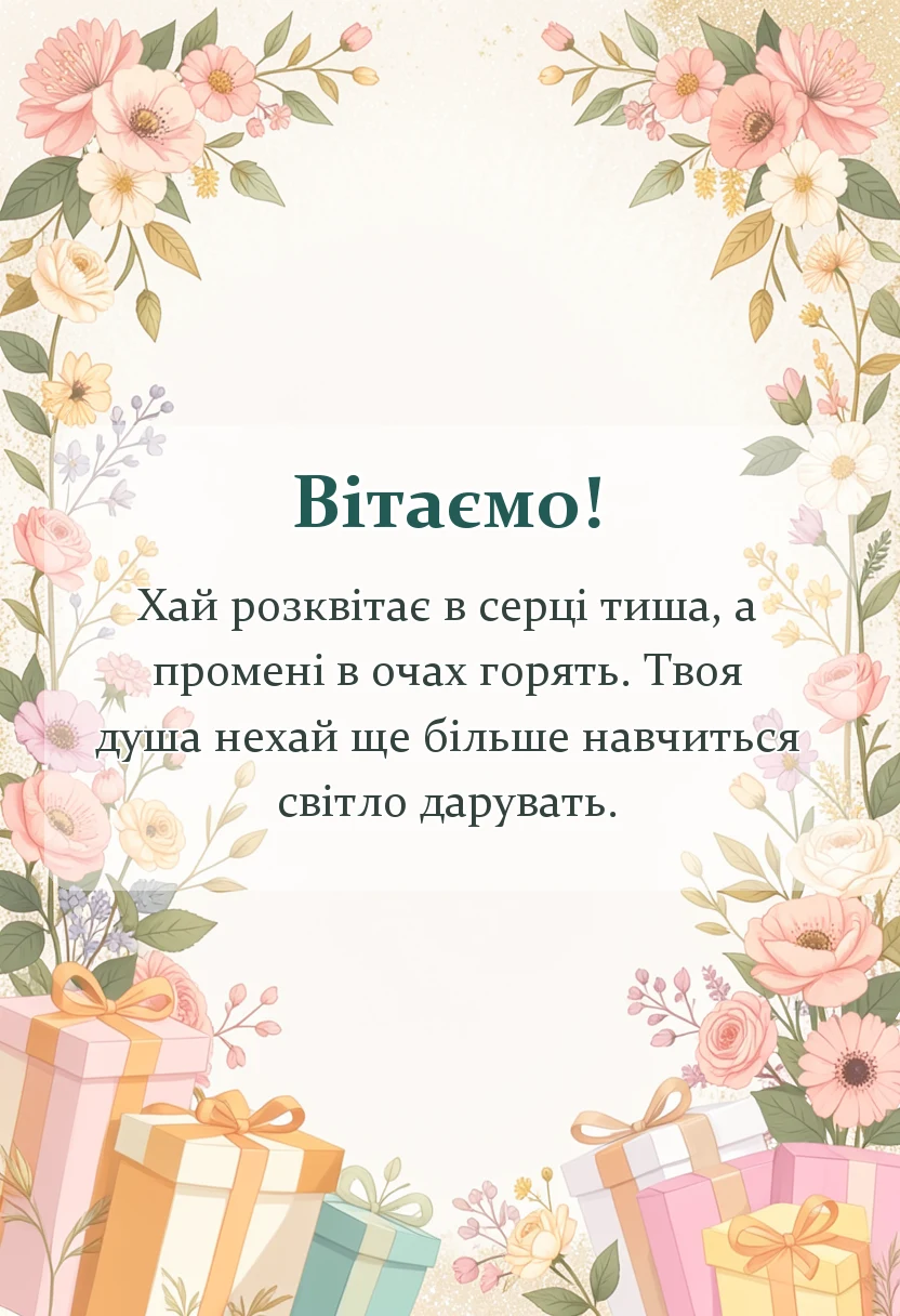 вітальна листівка - привітання з днем жіночого щастя