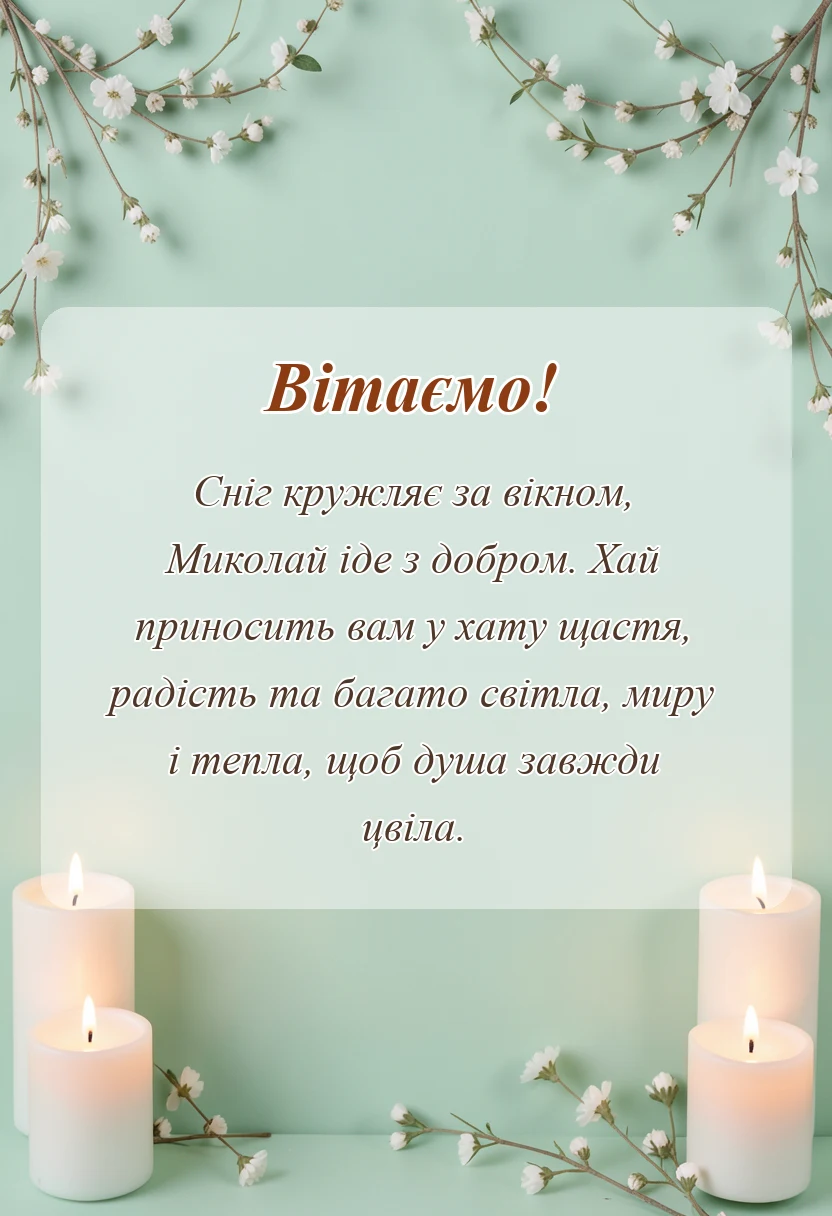 листівка з побажанням - картинки з днем святого миколая