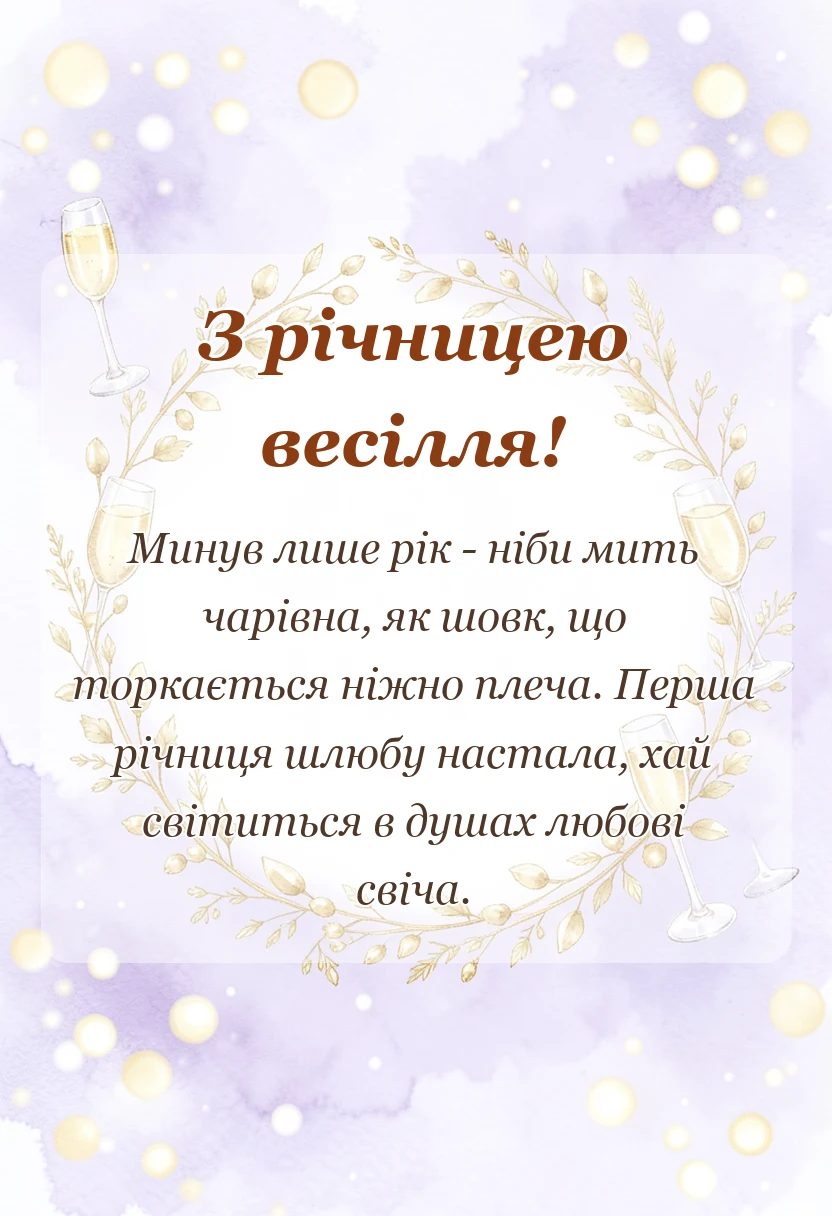 красива листівка: картинки з ситцевим весіллям
