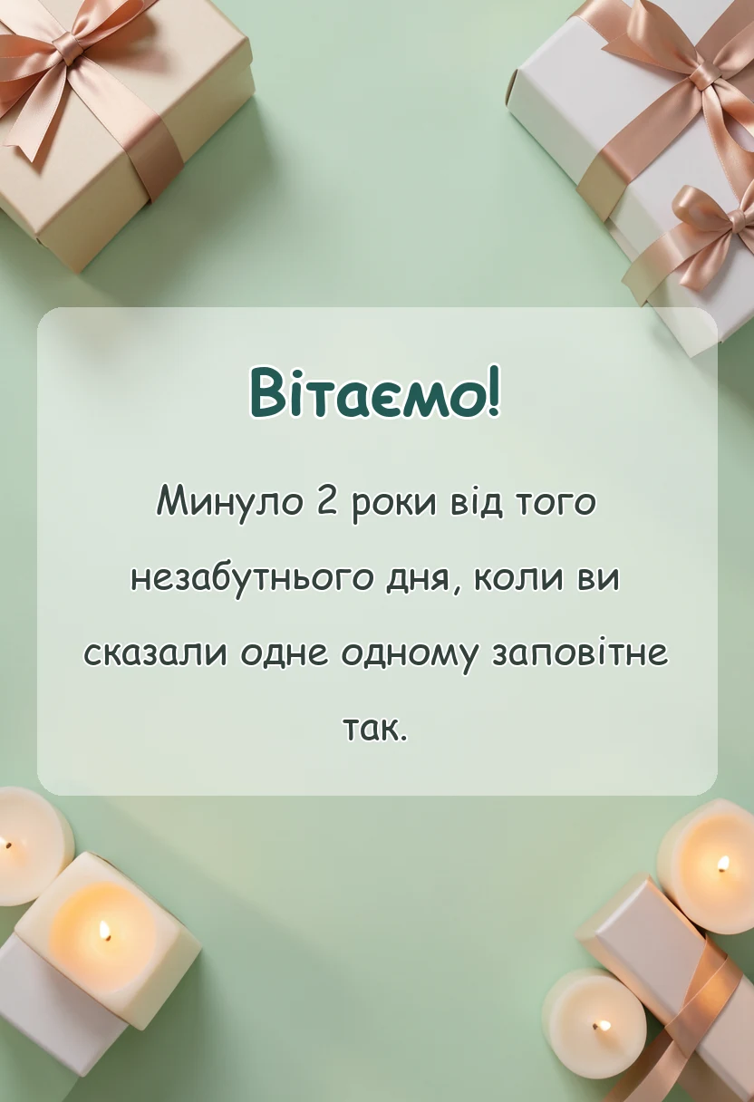 унікальна листівка - паперове весілля привітання