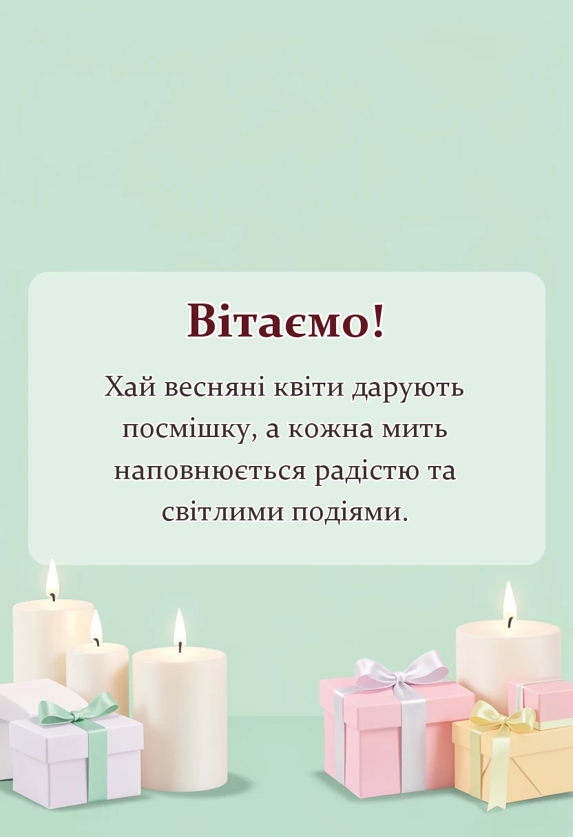 вітальна листівка - привітання з 8 березня своїми словами