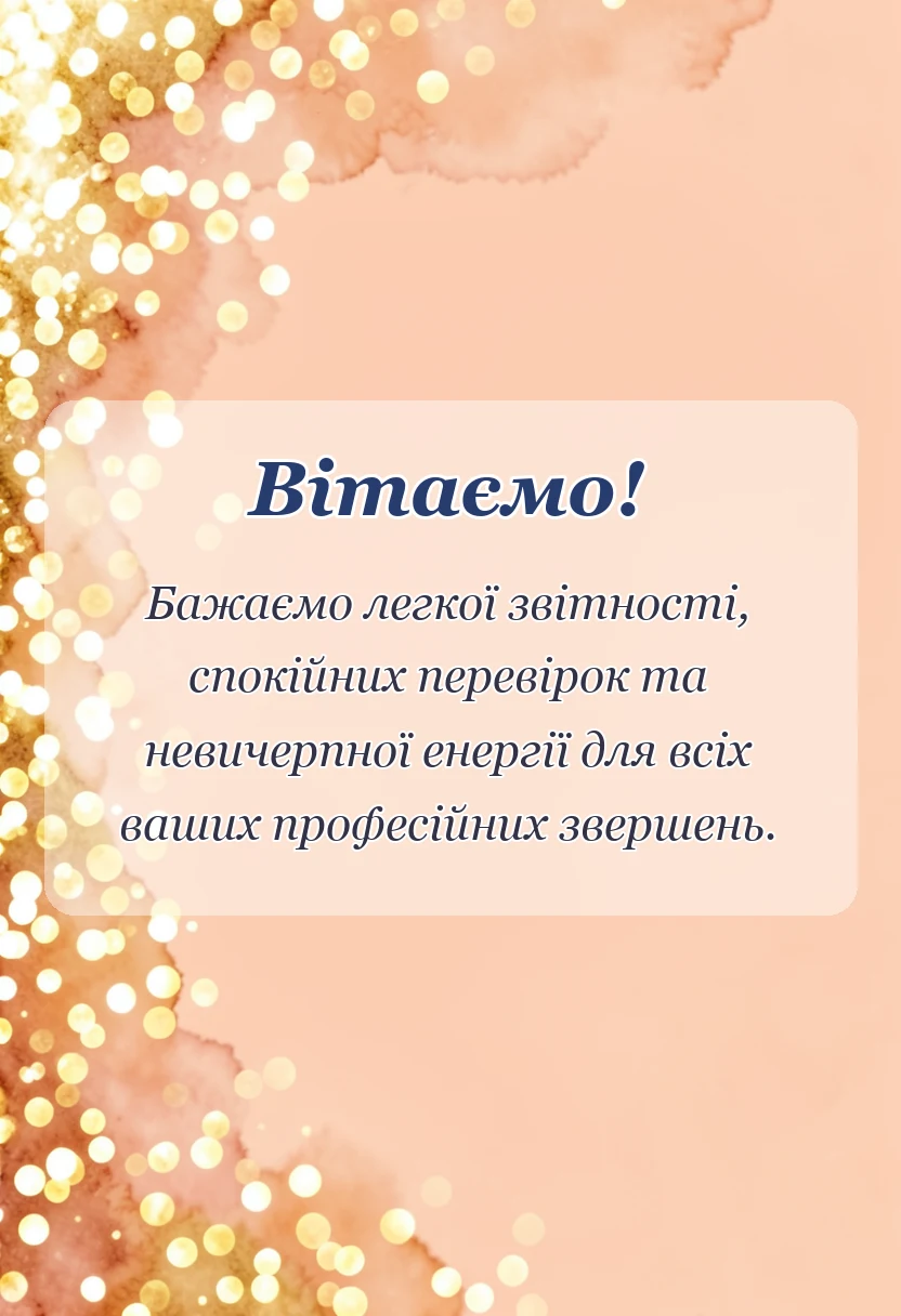 красива листівка: привітання з днем бухгалтера своїми словами