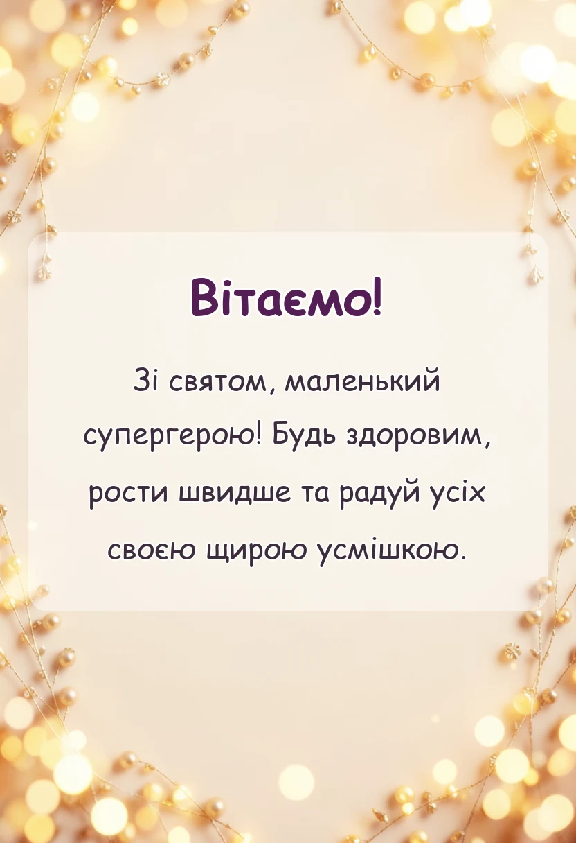 унікальна листівка - привітання з днем народження 4 роки хлопчику