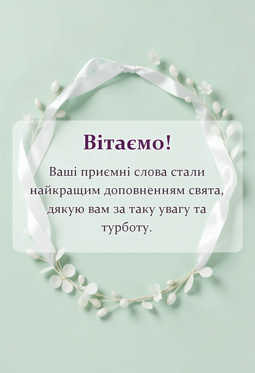 красива листівка: слова подяки подяка за вітання