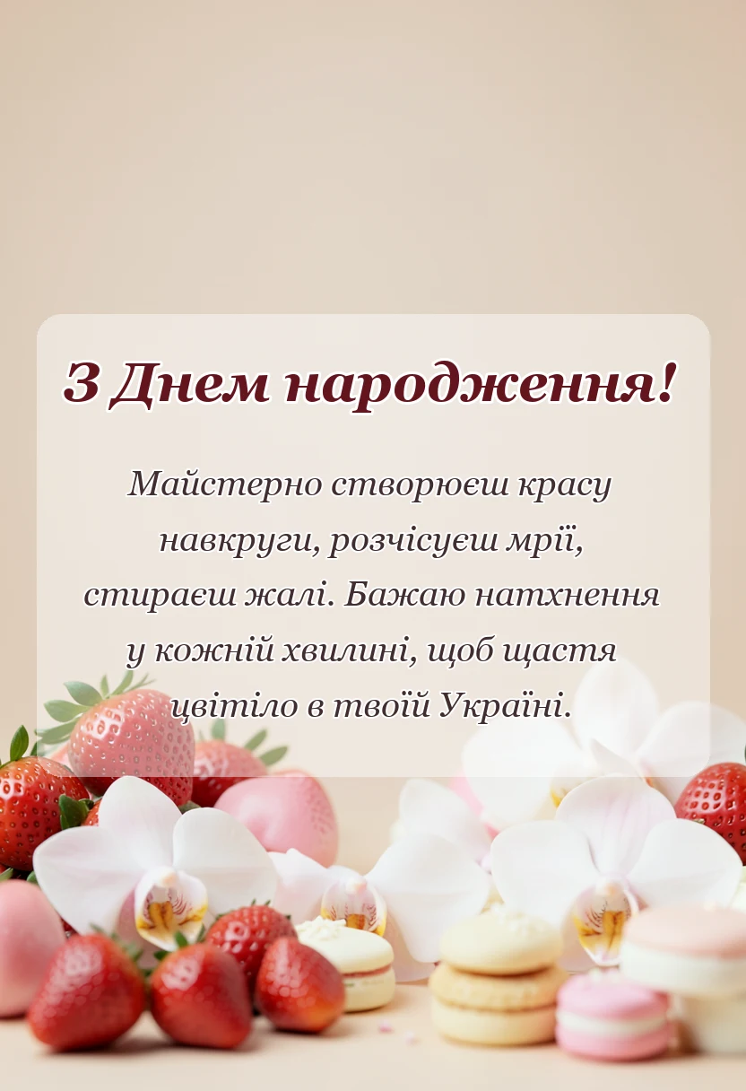 красива листівка: привітання перукаря з днем народження