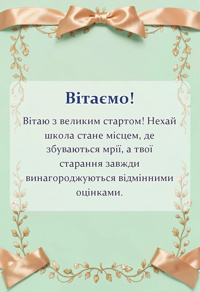 святкова картинка: гарні привітання з днем знань для першокласників