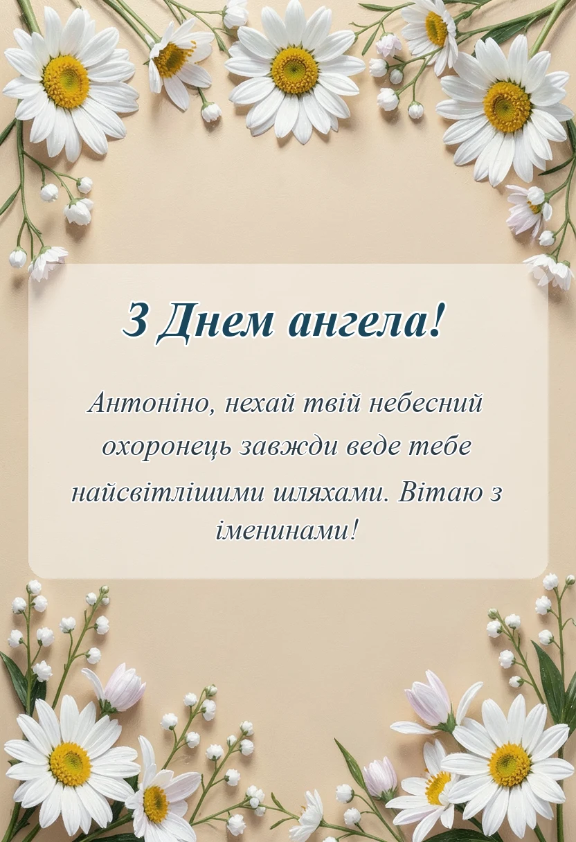красива листівка: день ангела антоніни