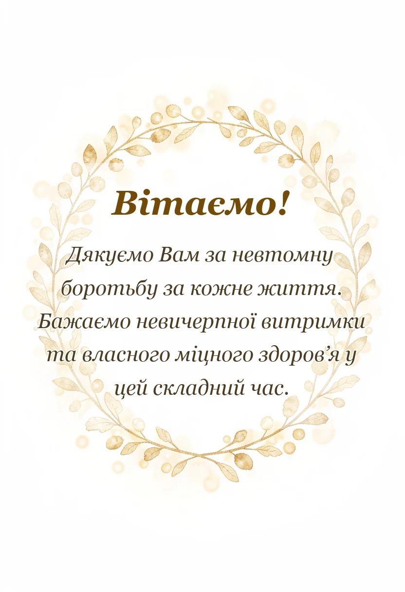 унікальна листівка - привітання з днем медика під час війни