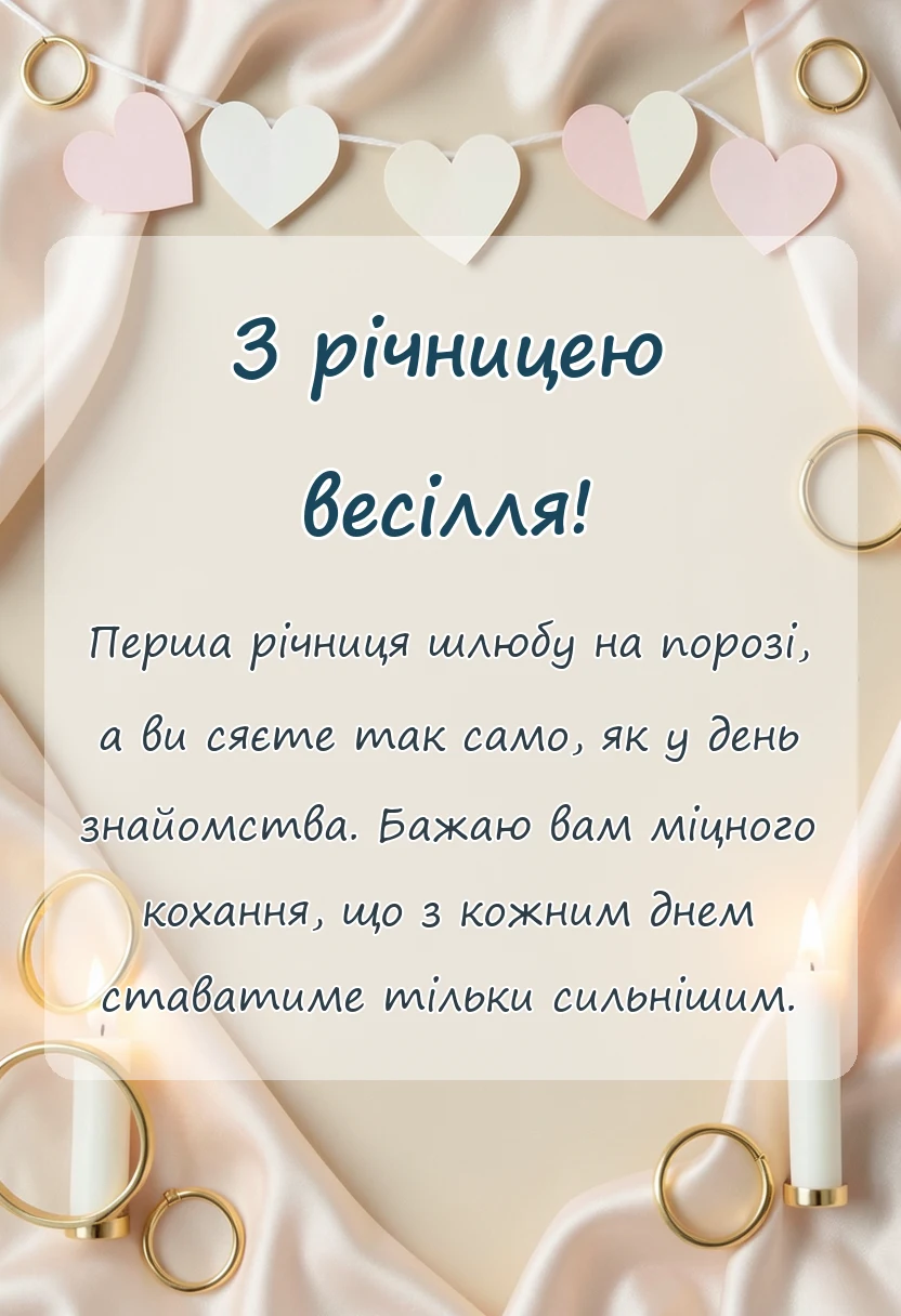 вітальна листівка - картинки з ситцевим весіллям