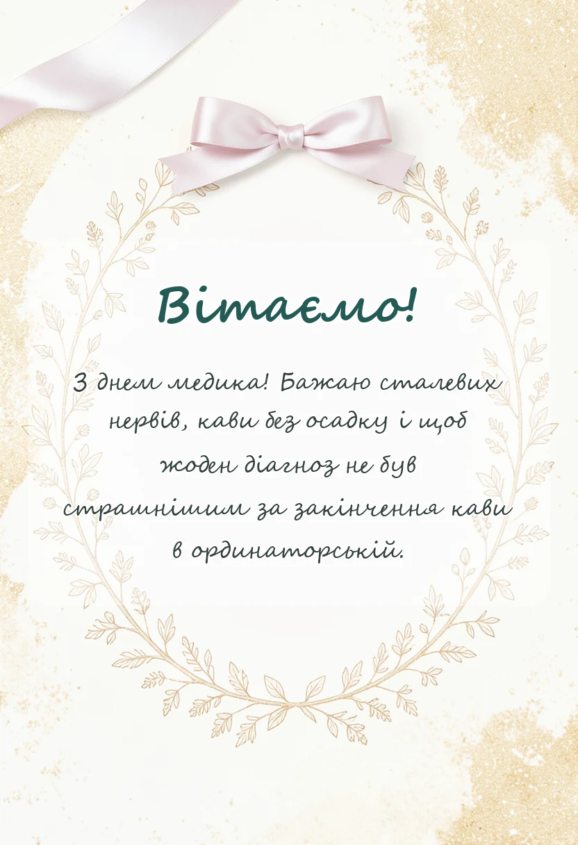 вітальна листівка - прикольні привітання з днем медика