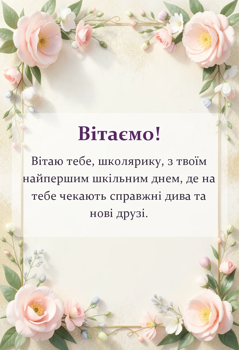 вітальна листівка - цікаві слова для першокласників