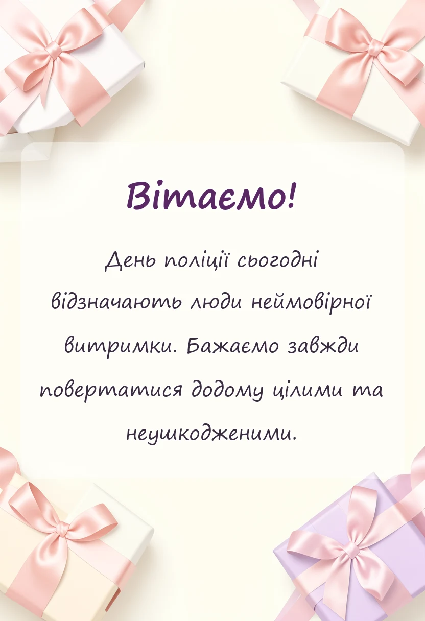 красива листівка: картинки з професійним святом поліції