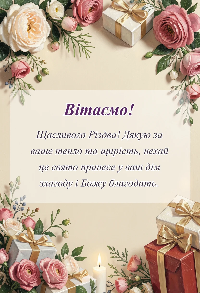 унікальна листівка - листівки з різдвом христовим