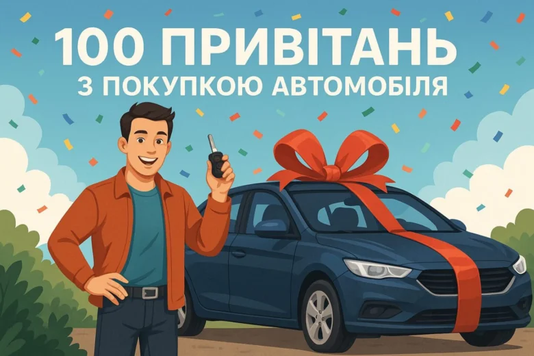 Чоловік тримає ключі від подарункового автомобіля під конфетті.
