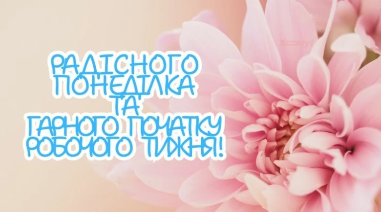 Радісного понеділка та гарного початку робочого тижня!