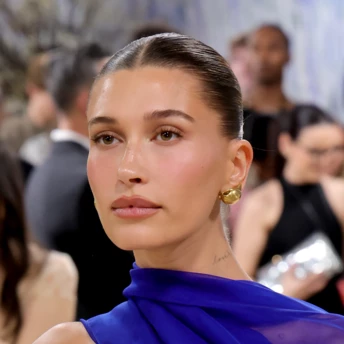 Woman with glass skin makeup