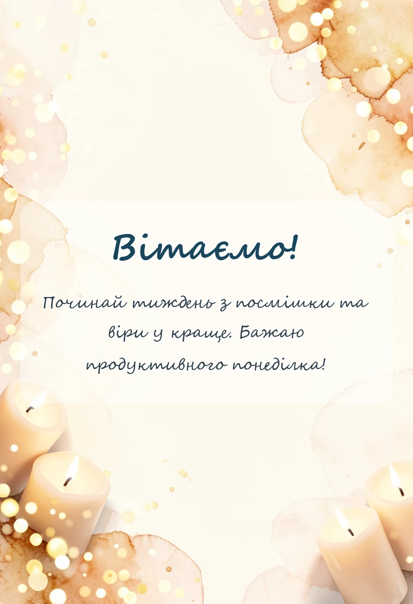 красива листівка: картинки мирного понеділка українською