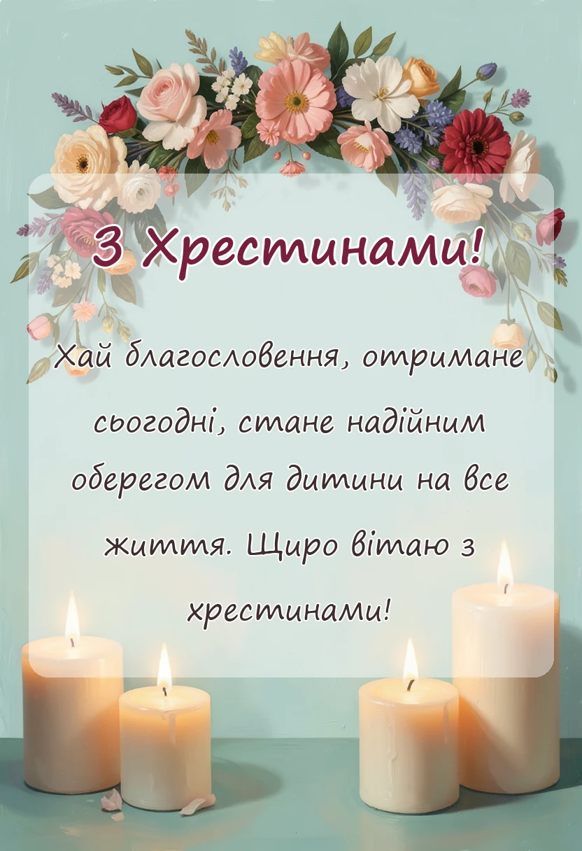 унікальна листівка - картинки на хрестини