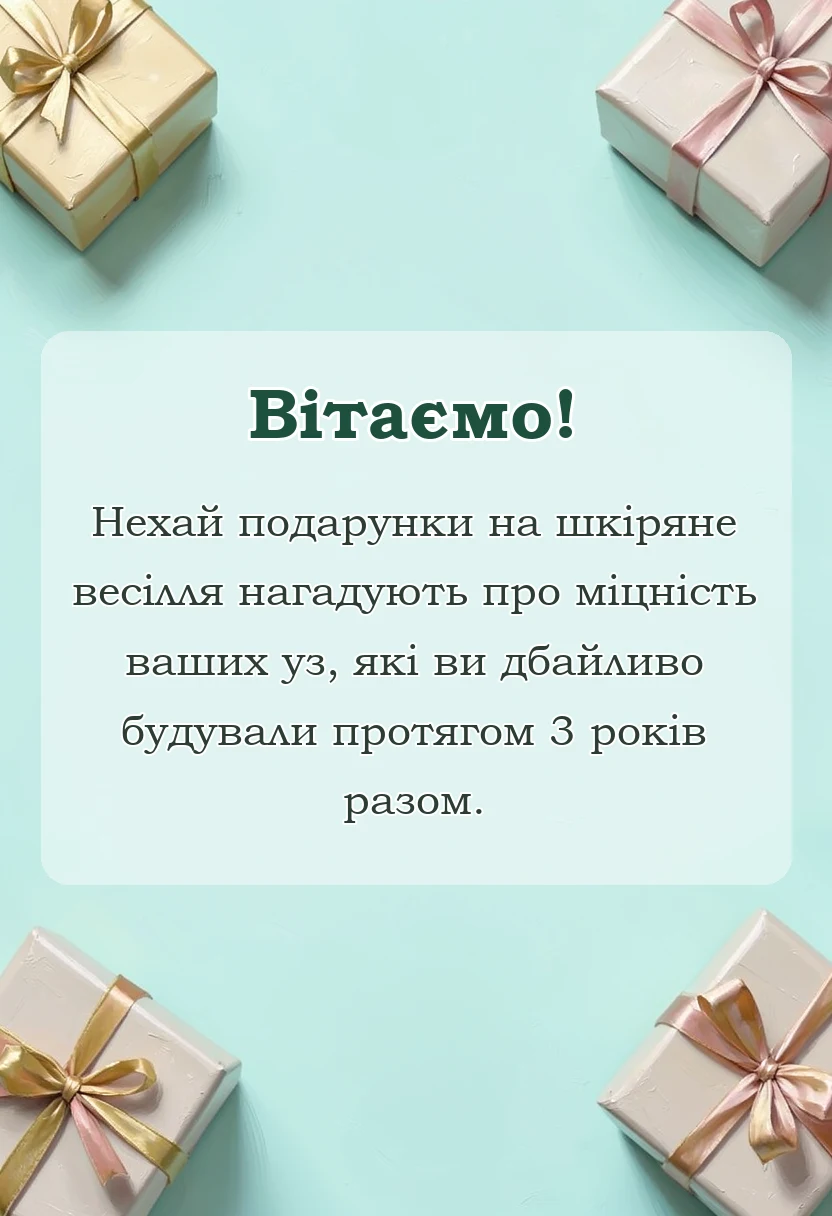 унікальна листівка - картинки шкіряного весілля