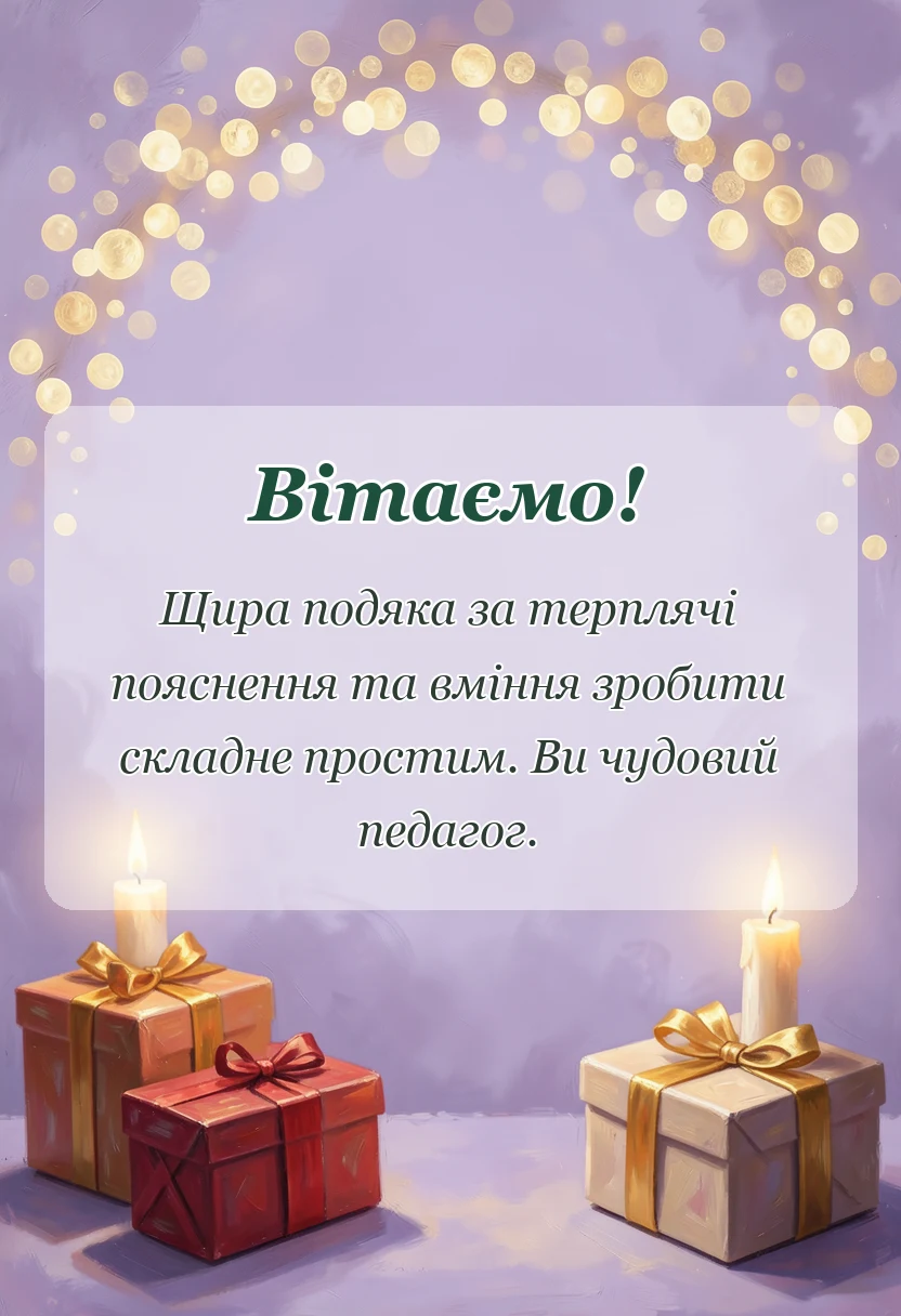 красива листівка: подяка вчителю слова вдячності тексти