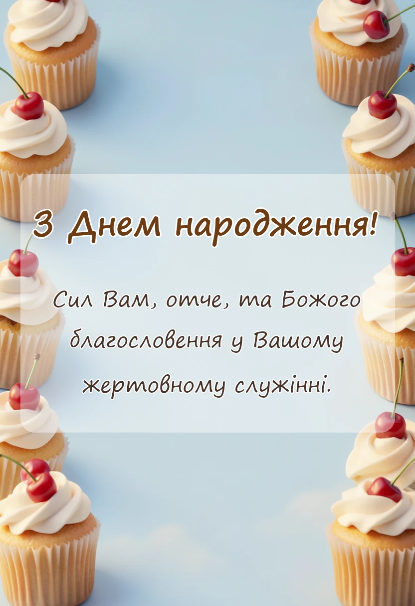 вітальна листівка - привітання для священика