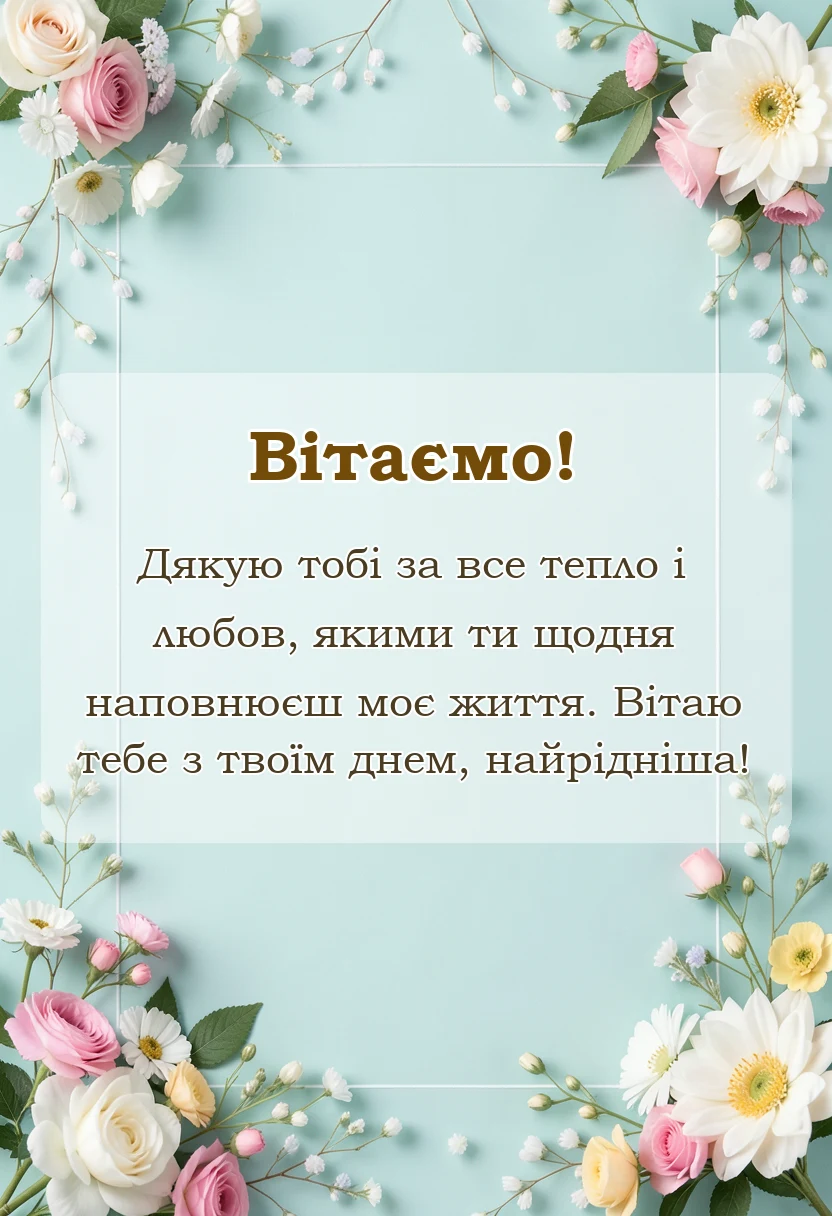 красива листівка: привітання з днем матері