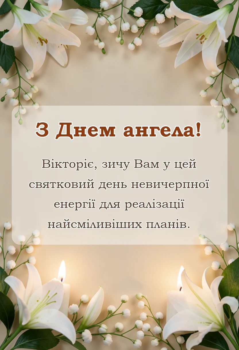 красива листівка: день ангела вікторії привітання