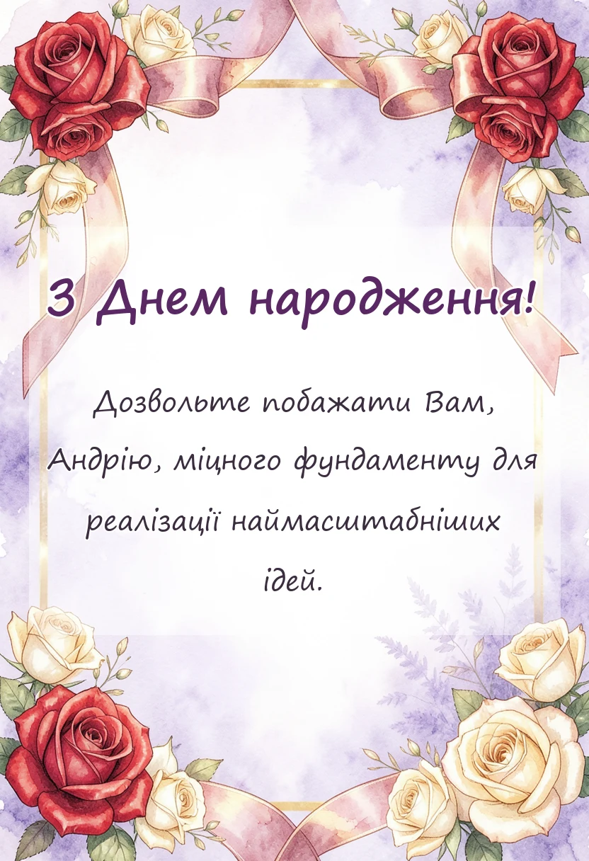 листівка з побажанням - картинки з днем народження андрій