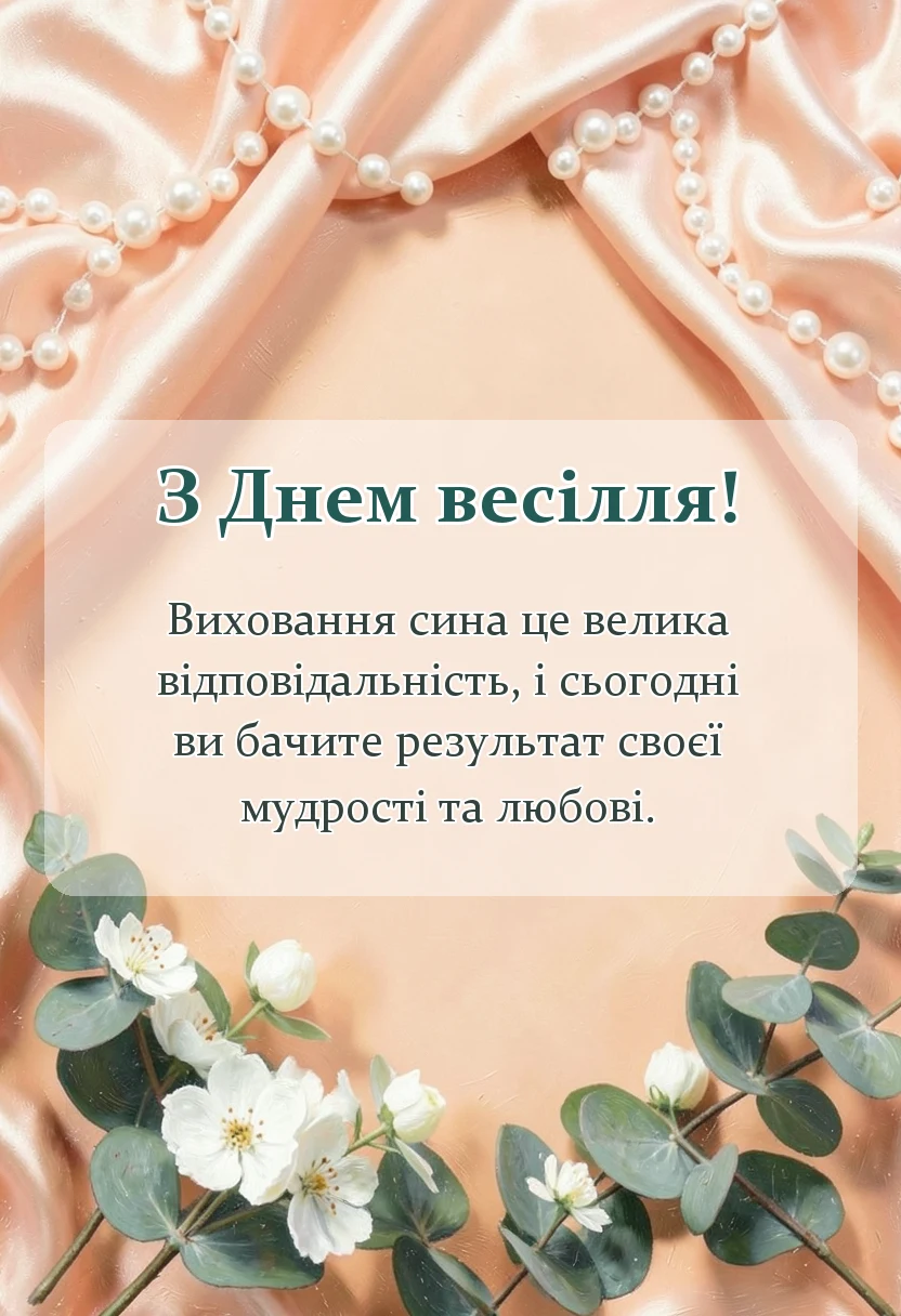 вітальна листівка - вітання батькам з одруженням сина картинки