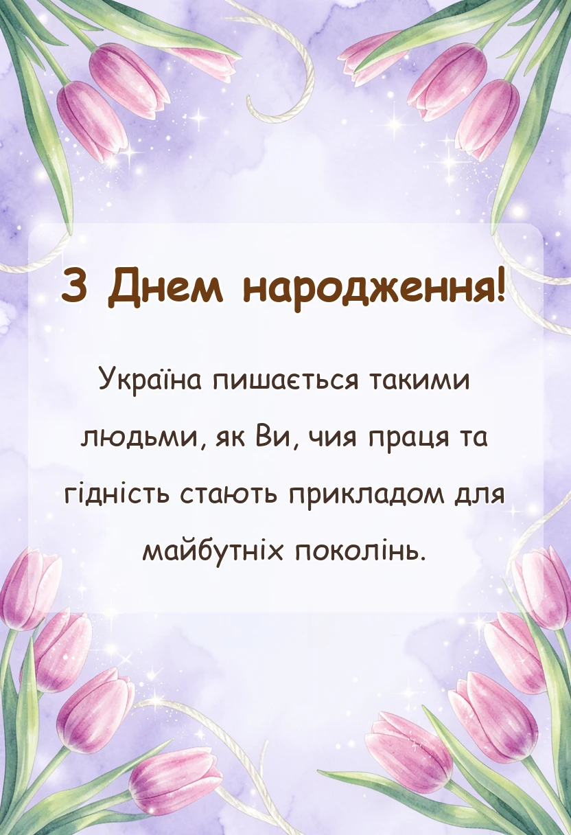 листівка з побажанням - патріотичні привітання з днем народження