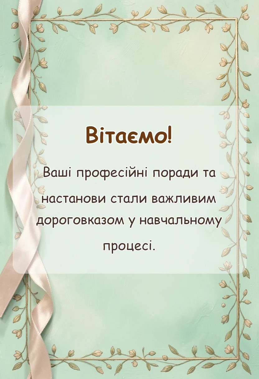 святкова картинка: подяка викладачу своїми словами у прозі