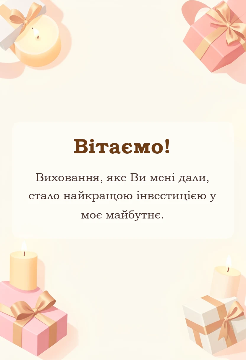 красива листівка: подяка татові від сина