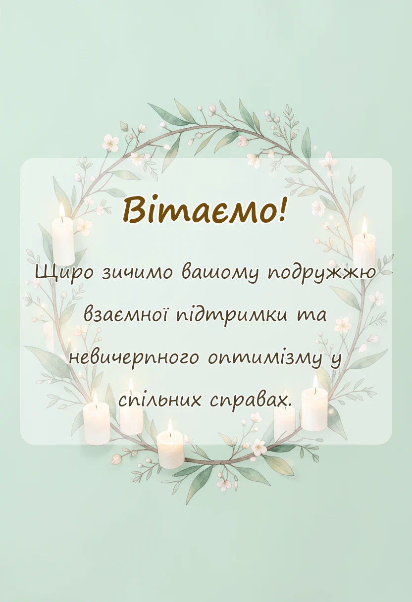 листівка з побажанням - привітання з восьмою річницею весілля українською
