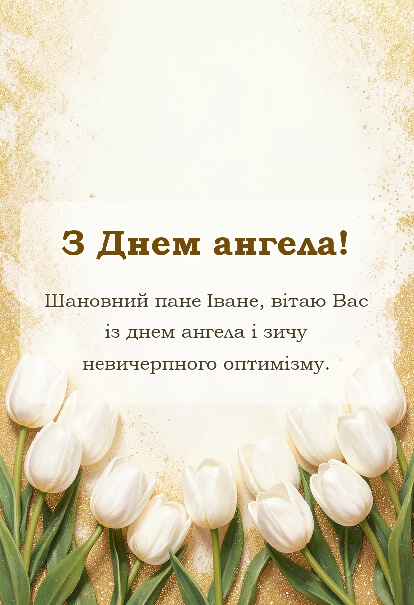 листівка з побажанням - привітання з днем ангела іван