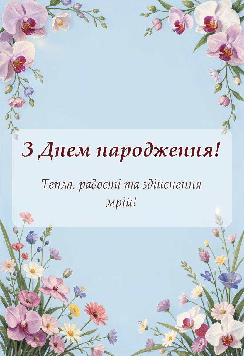 вітальна листівка - привітання з днем народження для тестя