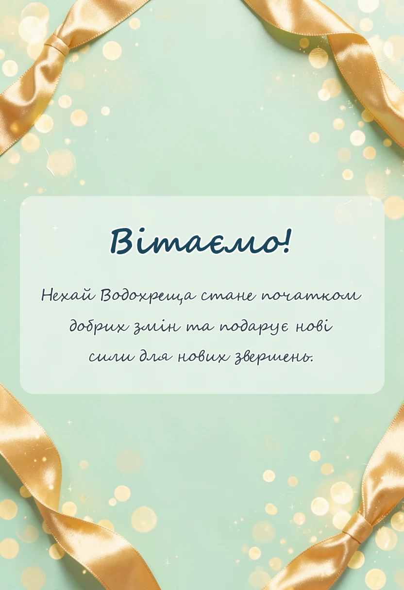 листівка з побажанням - картинки з водохрещем українською