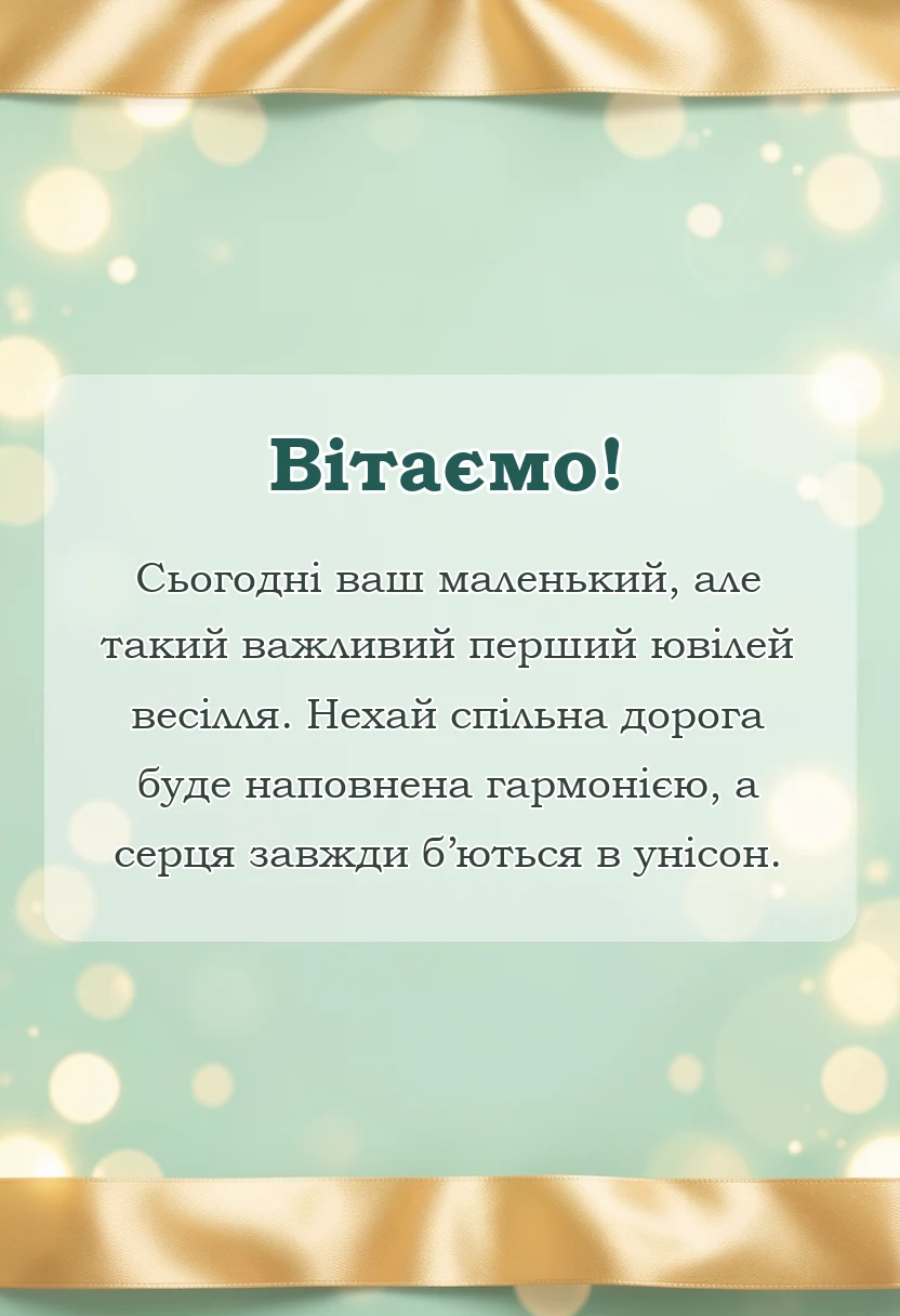 листівка з побажанням - картинки з мусліновим весіллям