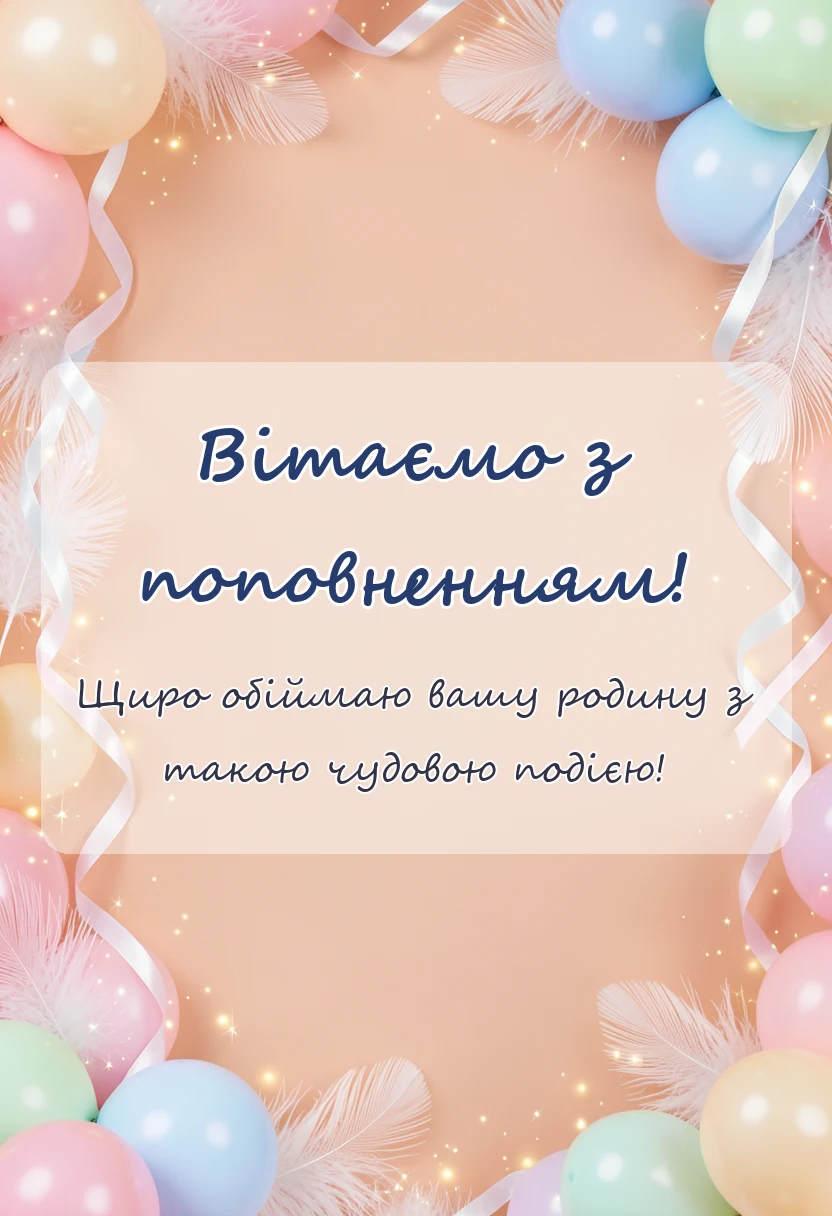 листівка з побажанням - вітання батькам з новонародженою донечкою