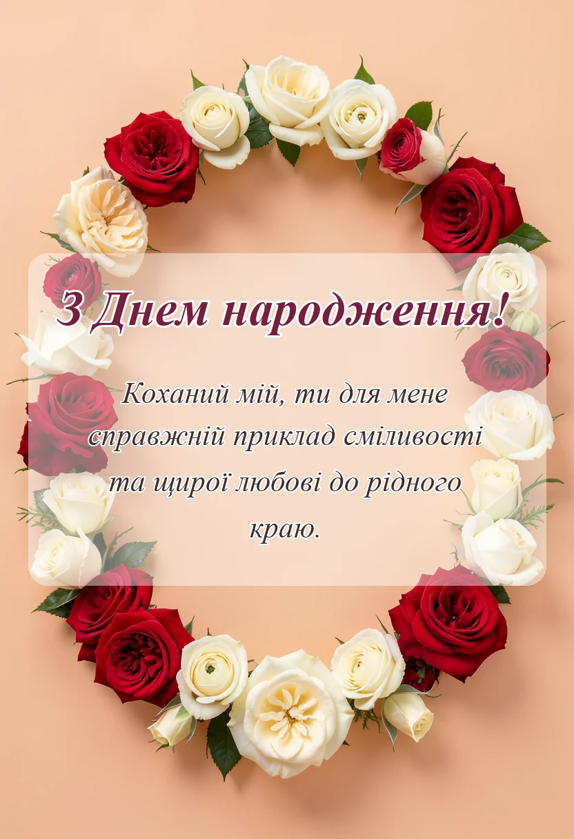 унікальна листівка - патріотичні привітання з днем народження