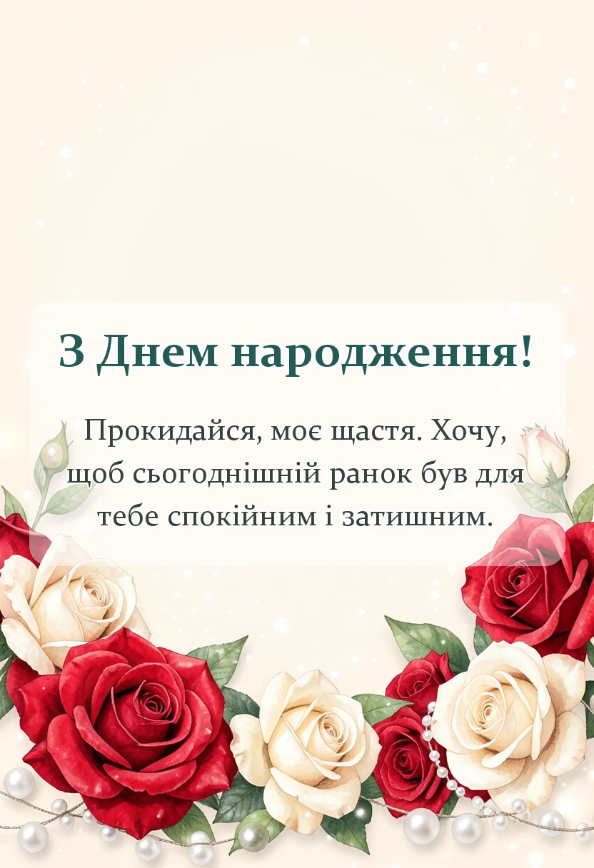 унікальна листівка - привітання доброго ранку коханому на відстані