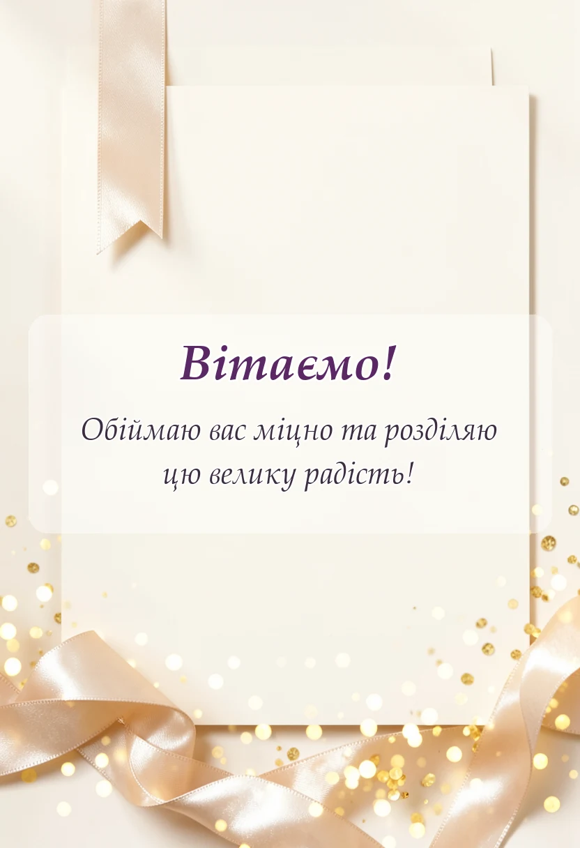 листівка з побажанням - вітання з днем весілля молодятам